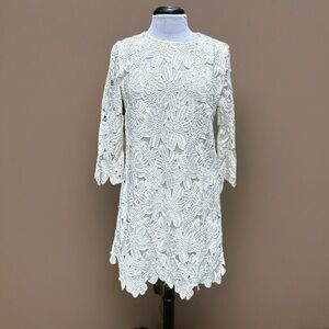 Nature Rose White. with cuff & hem, cutouts overall lined Great summer dress M